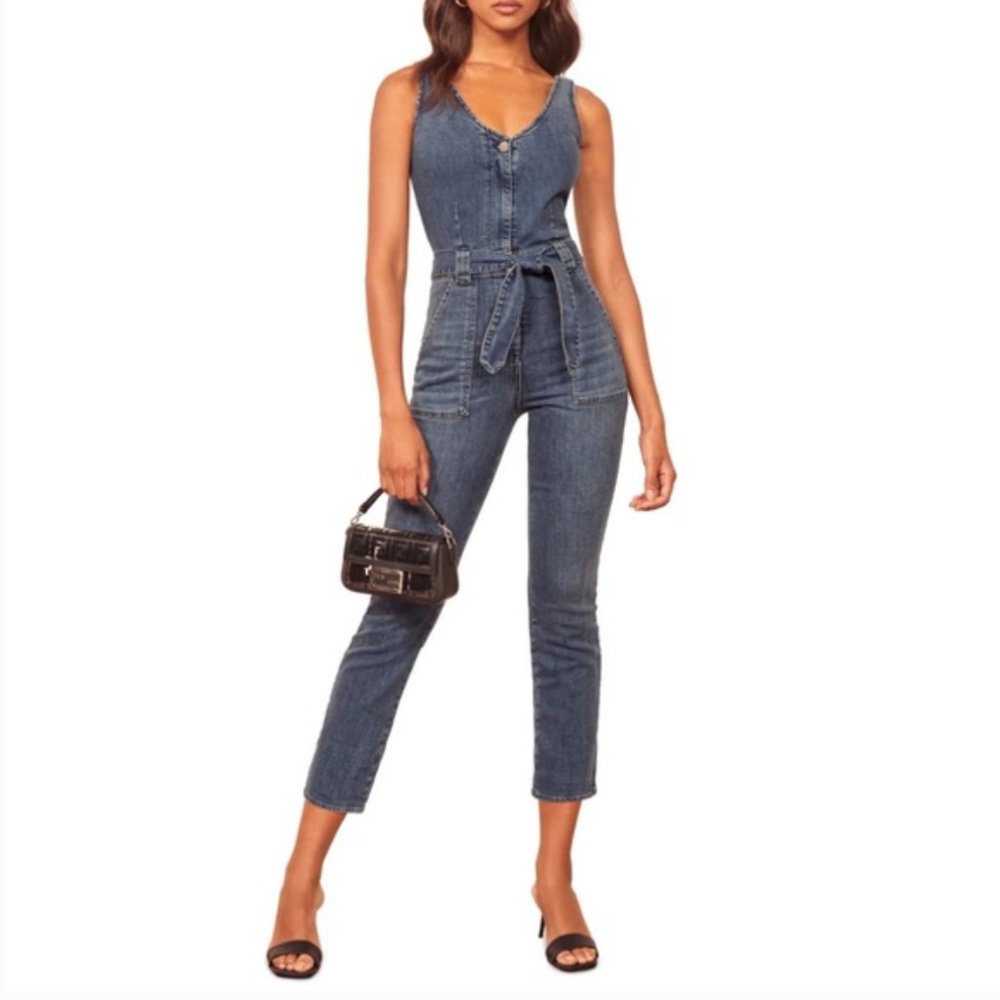 Reformation Minka Denim Jumpsuit